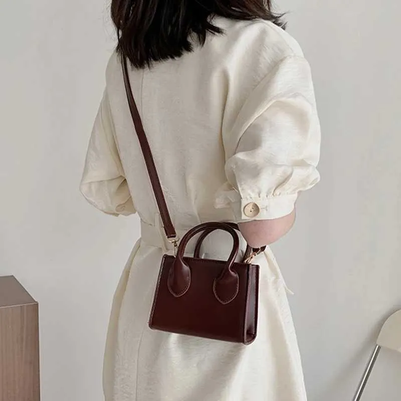 Retro Mini Square Handbag For Women Pu Leather Shoulder Messenger_voghion.com