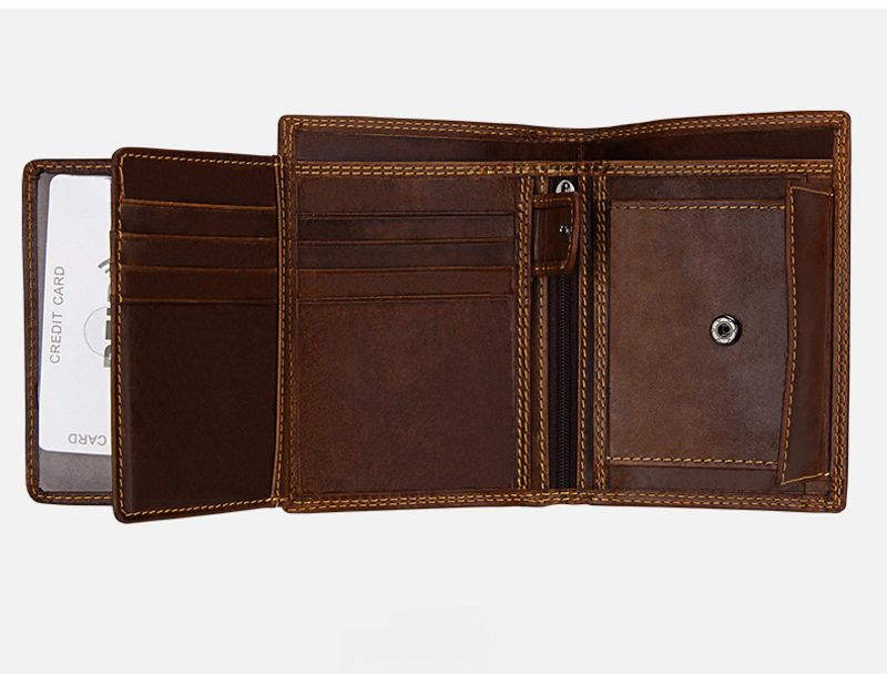 RFID abgeschirmte Herren Portemonnaie Vintage Kartenhalter Vertikale Geldbörse_voghion.com