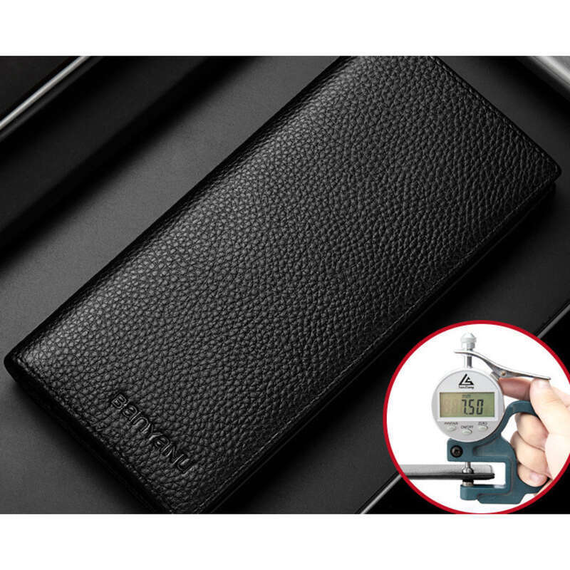 Portafoglio lungo in pelle sottile da uomo 2025NewStrap con cerniera_voghion.com