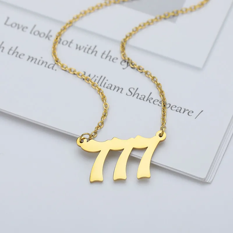 Pendant Necklaces 111 222 333 444 555 777 888 999 666 Angel Number For Women Devil Necklace Gold Stainless Steel_voghion.com