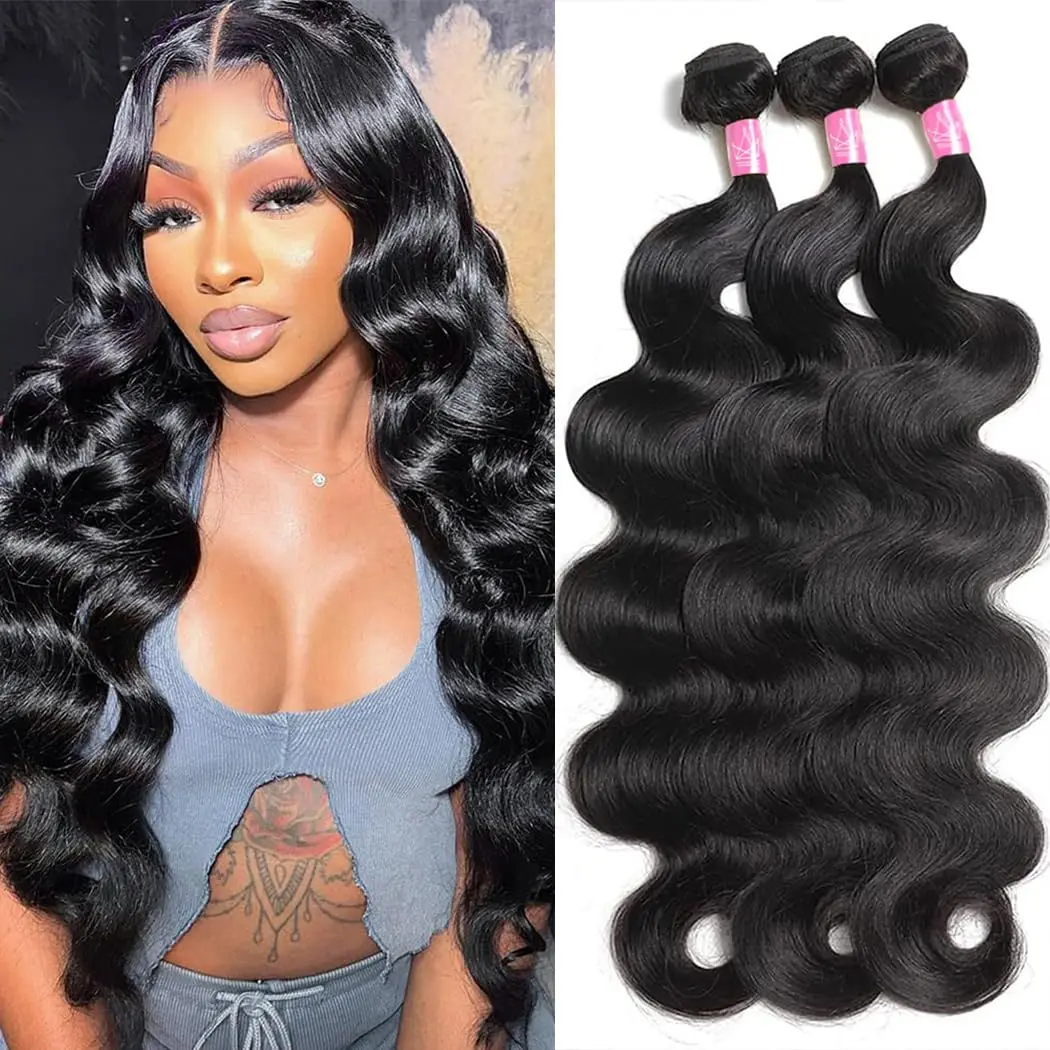 Extensiones de cabello humano brasileño ondulado de 30 a 32 pulgadas con tejido ondulado y agua para mujer