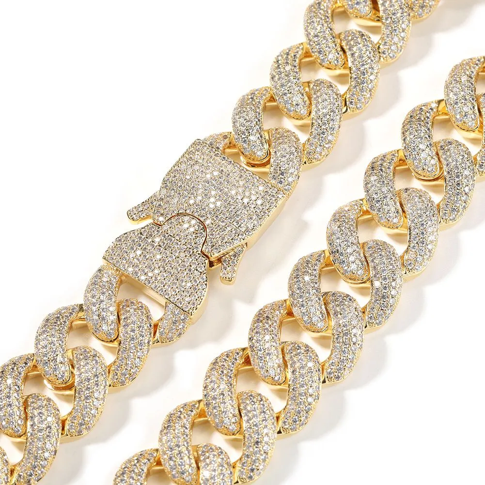 Set collana e bracciale a catena cubana con zirconi_voghion.com