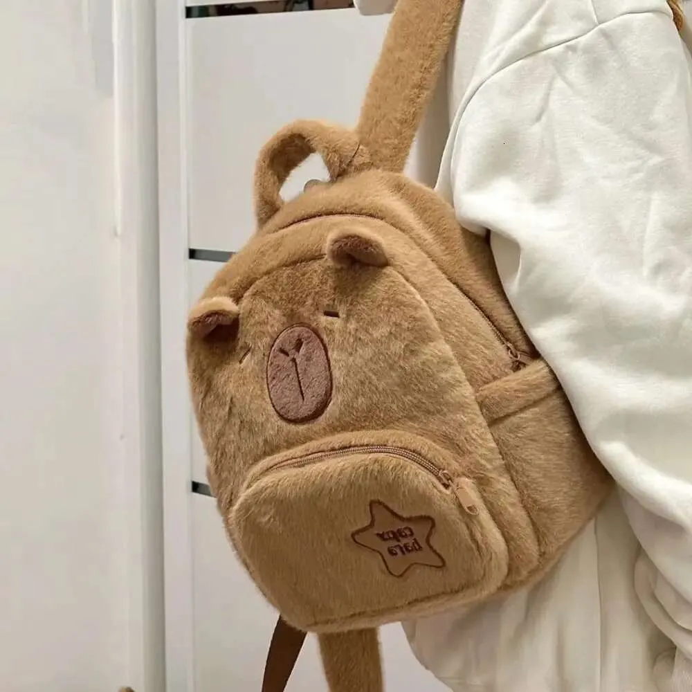 Zaino kawaii capybara in peluche da donna borsa a tracolla_voghion.com