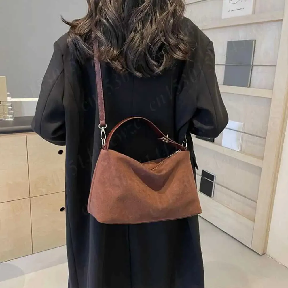 New Shoulder Bag for Women Suede Hobo Adjustable Strap Handbag With Inner Pocket Satchel Purse Zipper Crossbody Ba241104_voghion.com