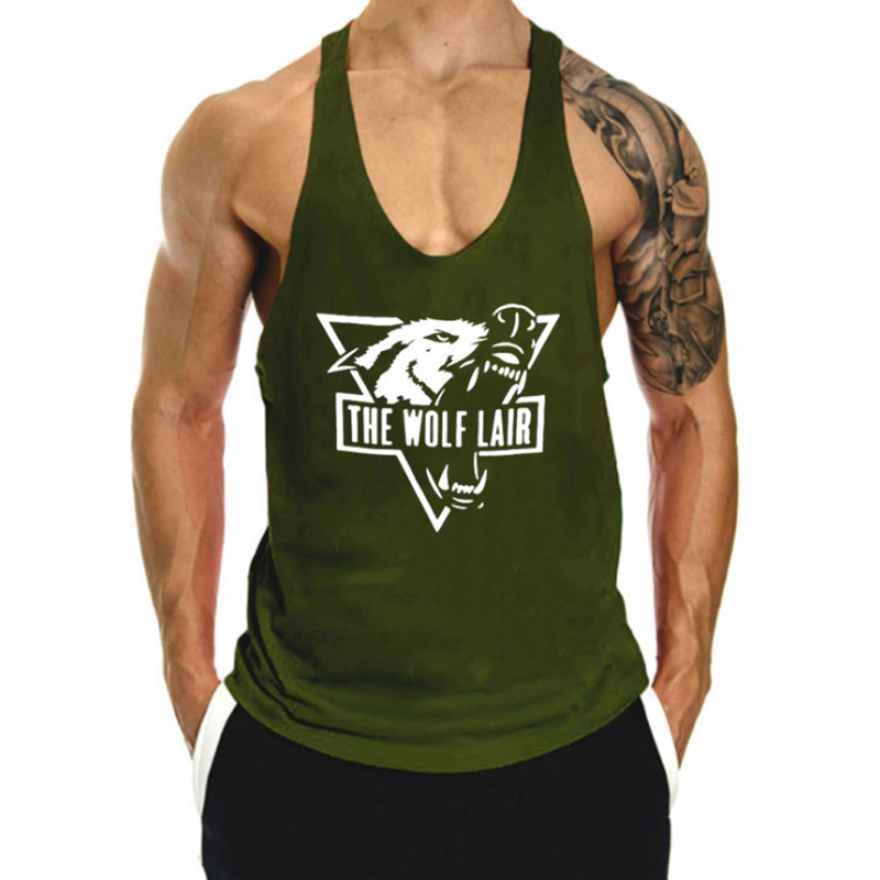 Fitnessvest, løstsiddende sportscamisole, ærmeløs T-shirt, sildebensmuskel, herretræningstøj_voghion.com