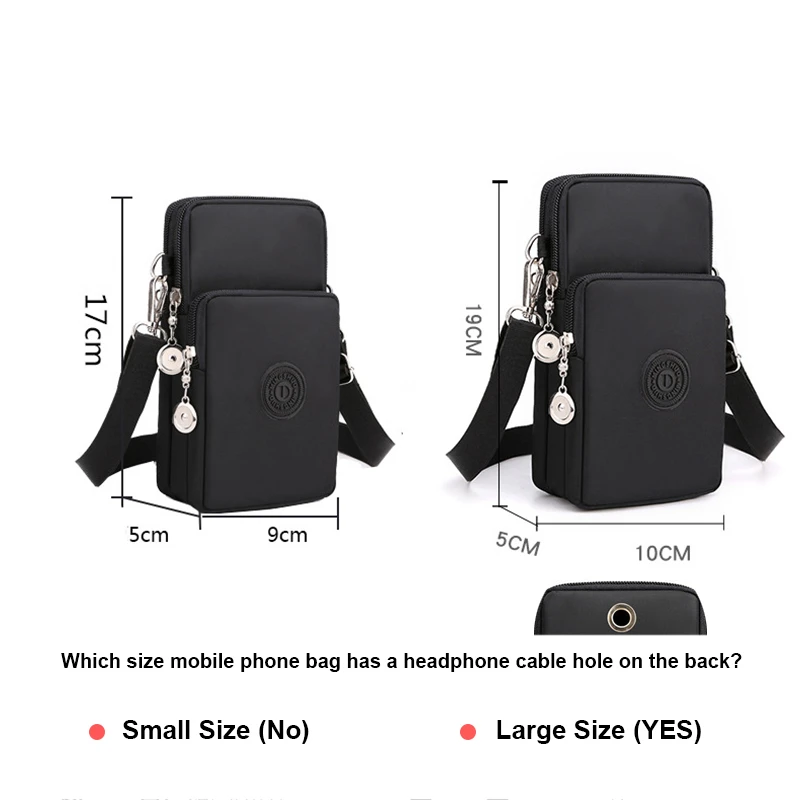 New Women Mobile Phone Bag Nylon Cell Phone Bag Coin Purse Strap Shoulder Bag Small Crossbody Bags for Women Wallet Travel Purse_voghion.com