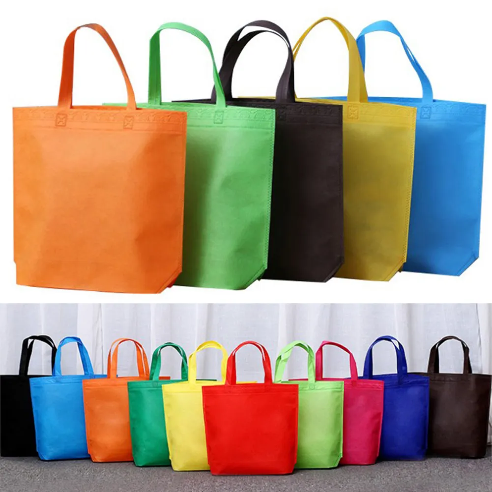 Reusable Canvas Cotton Fabric Shopper Bag Women Tote Shoulder Non-woven Environmental Case Organizer Multifunction_voghion.com