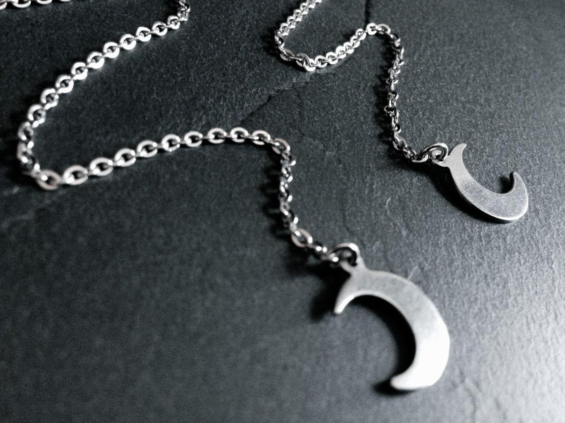 Earrings Crescent Moon Long Chain Earrings_voghion.com