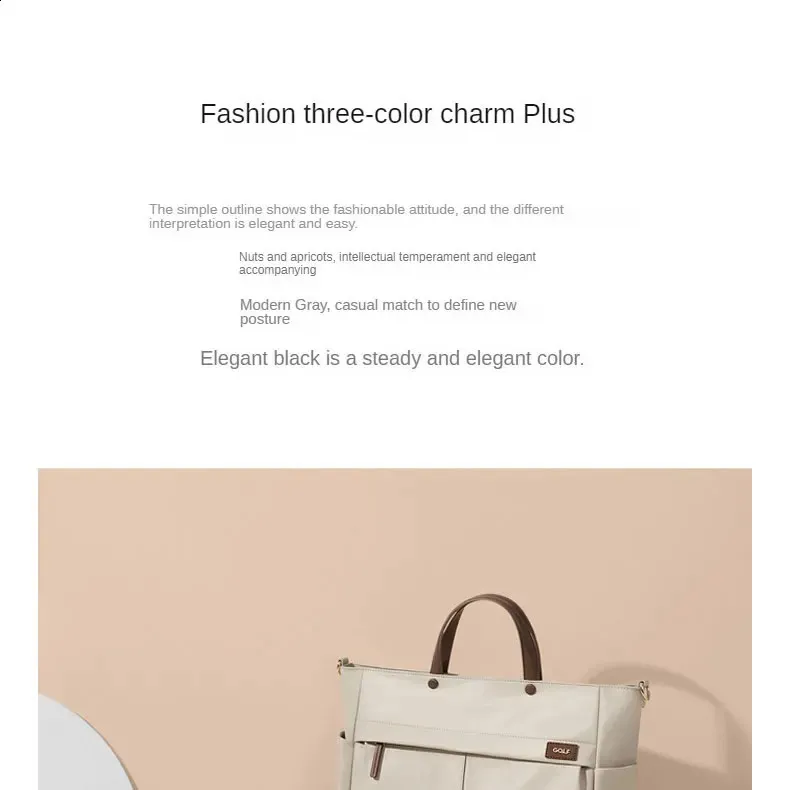 GOLF Briefcase for Women Apricot Document Handbag 14 Inch Business Laptop Tote Bag College Bags Womens Handbags Trend_voghion.com