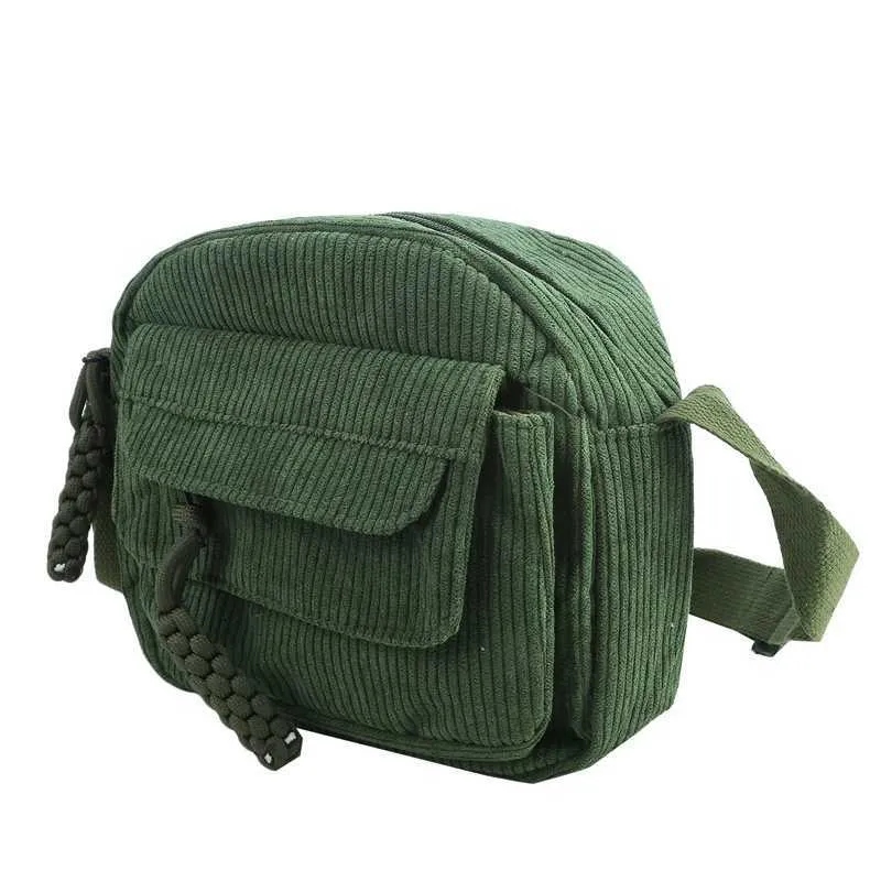Crossbody Shoulder Bag Corduroy Small Square Casual Commuting_voghion.com