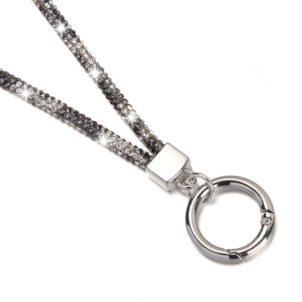 Portachiavi con brillantini, cristallo scintillante, corda anti-smarrimento, cordino per appendere, cordino per telefono con strass_voghion.com