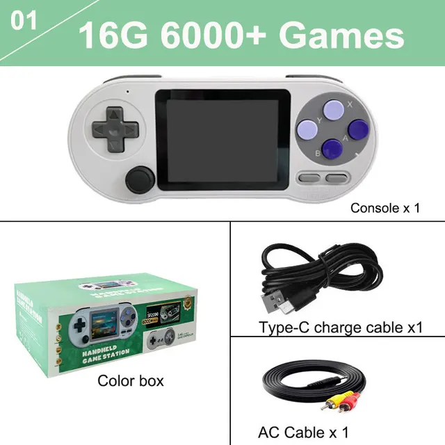 BOYHOM 3 inch IPS Handheld Player Portable Game Console SF2000 Built-in 6000 Retro Games Support AV Output_voghion.com