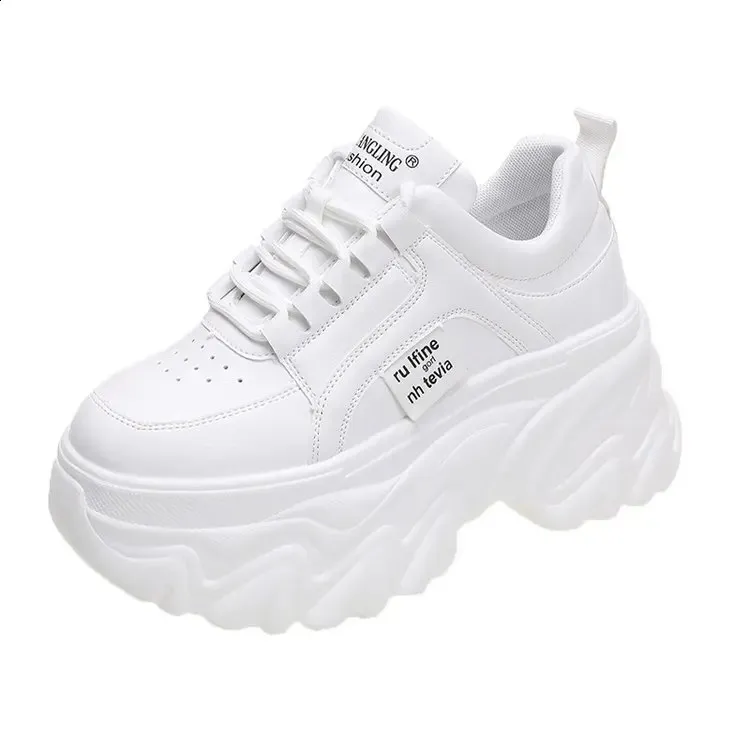 Sneakers platform donna bianco e nero scarpe primavera autunno_voghion.com