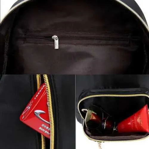 Zaino da scuola in nylon alla moda nero per ragazze adolescenti Mini per ragazze Borsa da viaggio a tracolla Zaino da donna C241011C241011_voghion.com