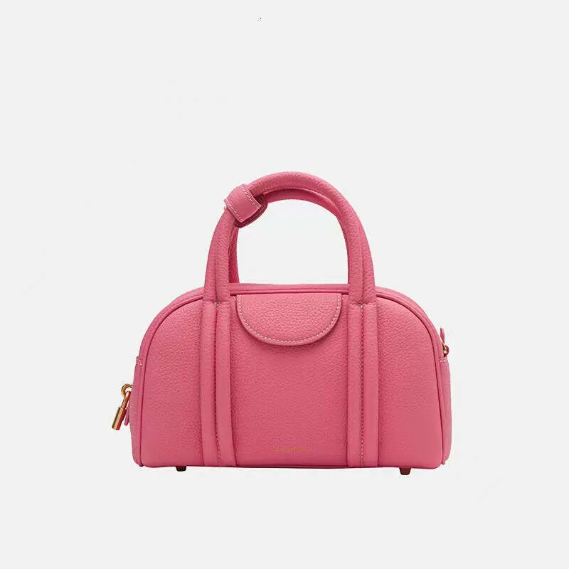 Markendesign Bowg Echtes Leder Boston Bag Mode Pendeln Umhängetaschen Einfarbig Frauen Handtasche_voghion.com