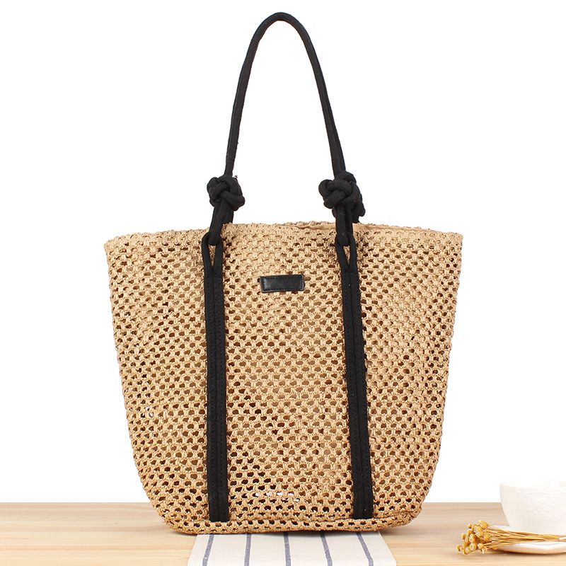 Große Kapazität Tasche Neue Sommermode Vielseitige Hohlwebtasche Geeignet für Strandurlaub Strandtasche_voghion.com