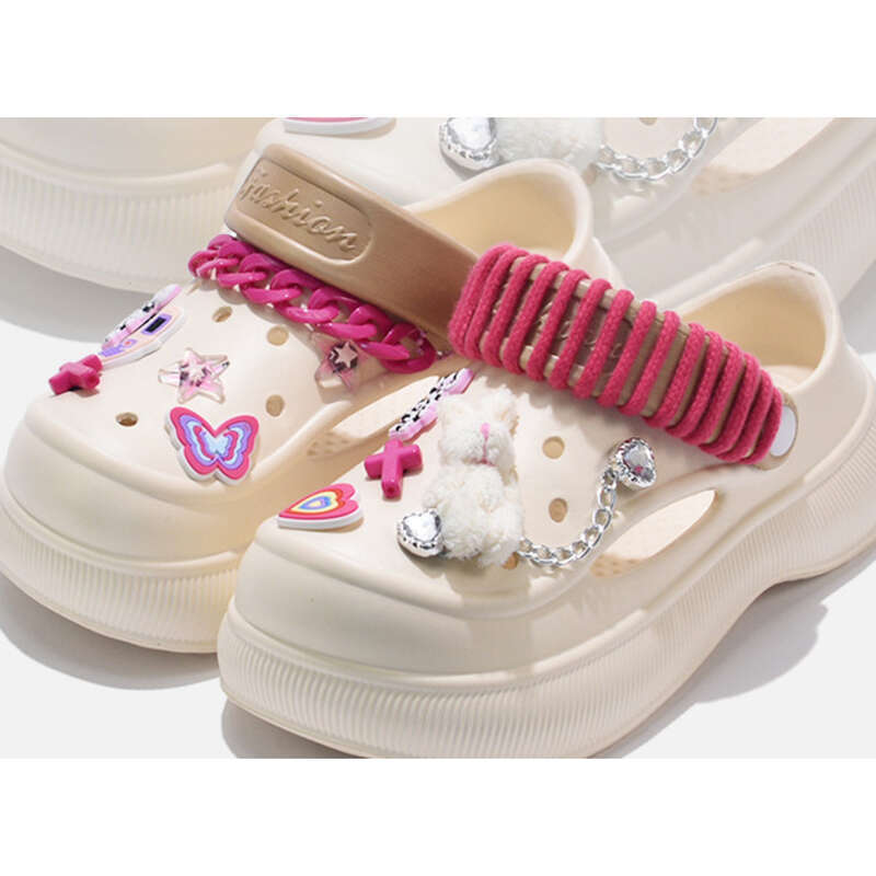 chain Thick Bottom Shoes Women's Shoes Non-slip And Anti-odor EVA Hundred Package Head Shoes_voghion.com