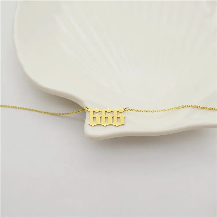 Collane con ciondolo 111 222 333 444 555 777 888 999 666 Collana con lettera del diavolo in acciaio inossidabile con ciondoli con numeri angelici minimalisti_voghion.com