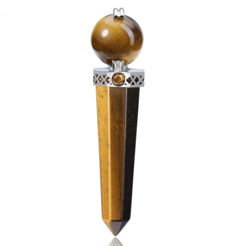 Collane con ciondolo FYJS Uniche in argento placcato forma geometrica pietra ametista con perlina quarzo rosa gioielli di ispirazione_voghion.com