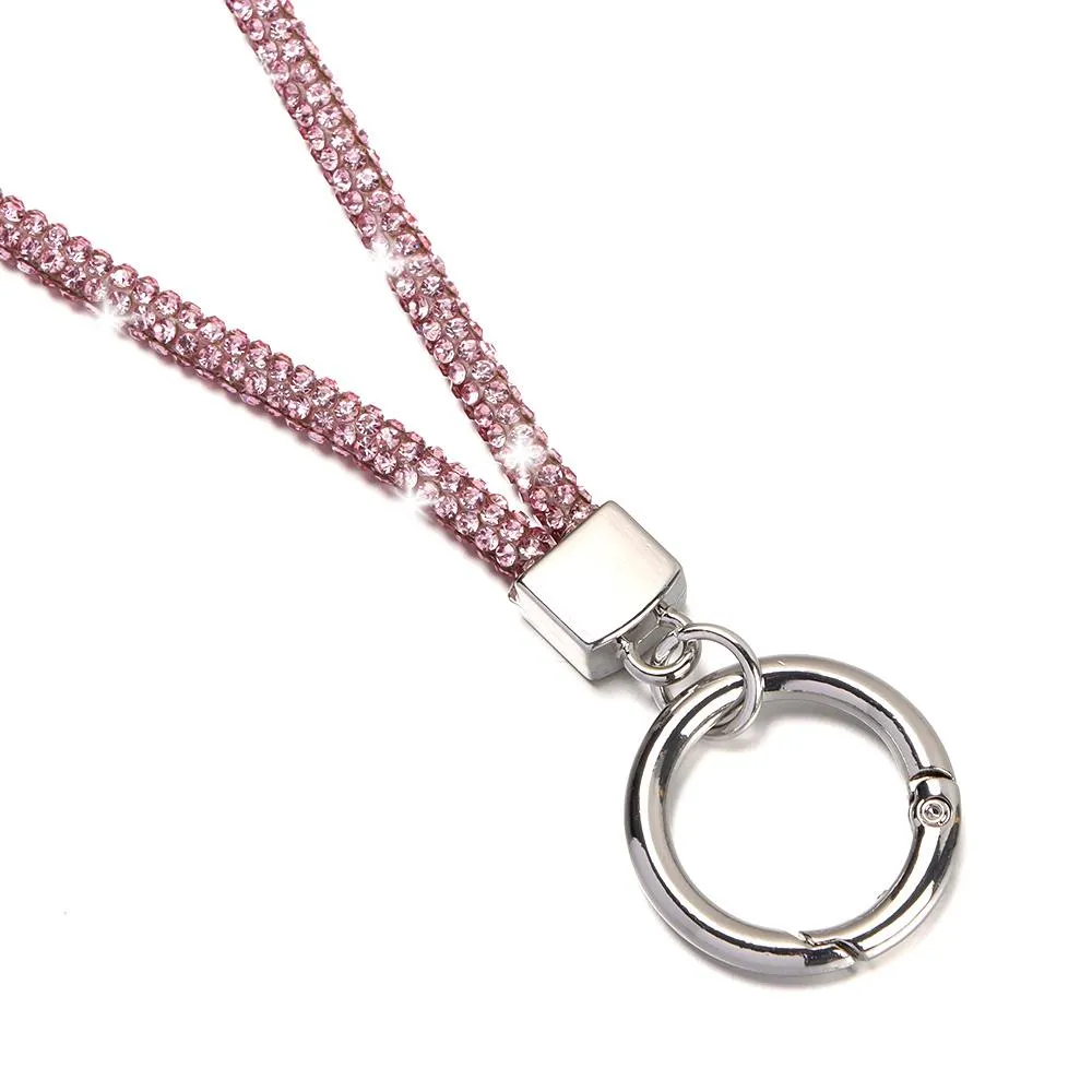 Portachiavi con brillantini, cristallo scintillante, corda anti-smarrimento, cordino per appendere, cordino per telefono con strass_voghion.com