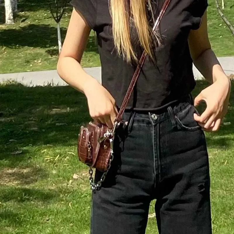 Borsa a tracolla nera elegante donna pochette designer pelle pu catena_voghion.com