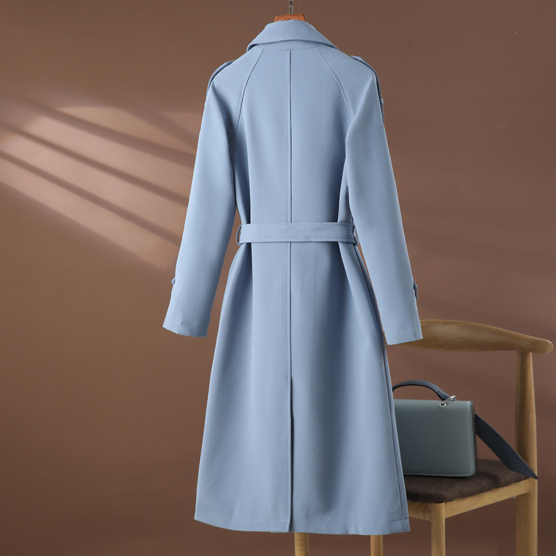 Damen 2023 Herbst und Winter 2023 Lockere Taille Mittellanger Slim Fit Temperament Trenchcoat 8525_voghion.com
