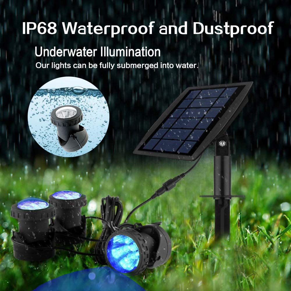 Solarbetriebenes Unterwasserlicht, mehrfarbig, tauchfähig, für Teiche, wasserdichte Landschaftslampe für die Dekoration von Gärten und Pools im Freien_voghion.com