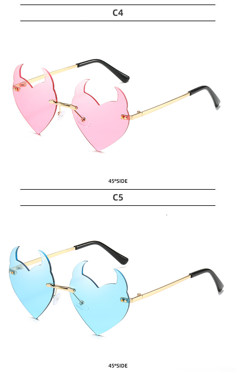 Óculos de sol irregulares sem aro para mulher estilo moda_voghion.com