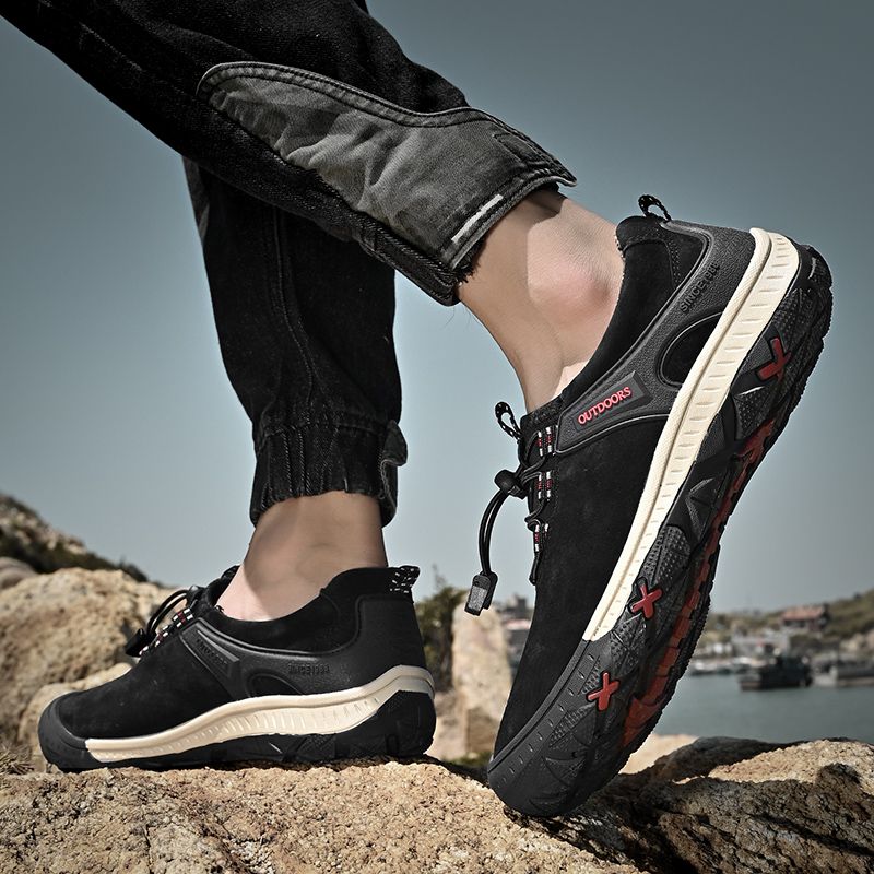 Outdoor Hiking Sneakers Sping Casual Men Shoes Breathable Suede Leather Anti-skid Walking Shoe Hot Sale Footwear_voghion.com