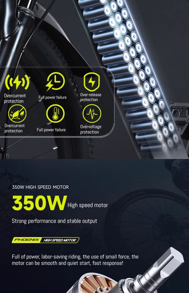 Phoenix lithium battery mountain 26 inch commuting assistance variable speed electric new national standard bike_voghion.com