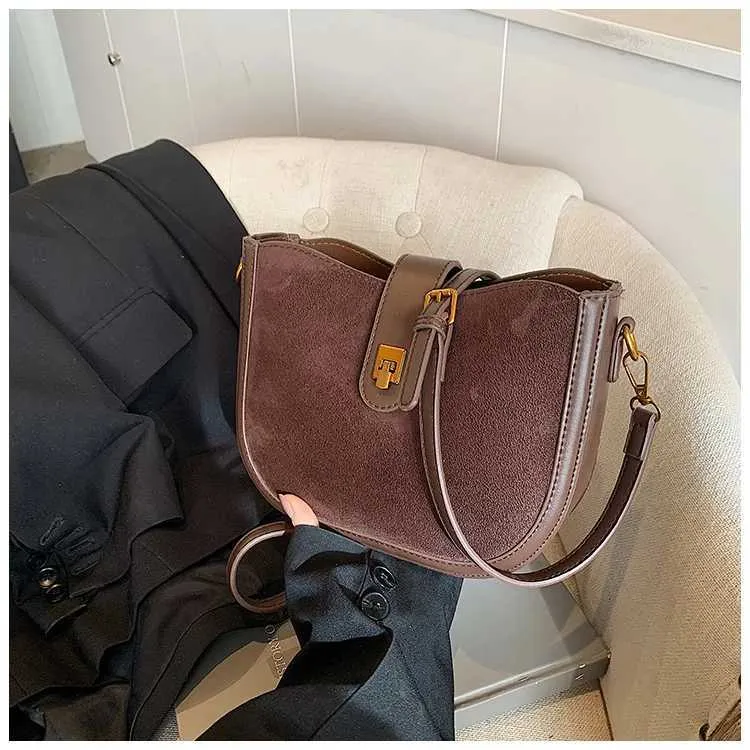 Borsa a secchiello Bury da donna, solida, alla moda, in pelle PU, con tracolla, versatile, per il tempo libero, con catena, semicerchio_voghion.com