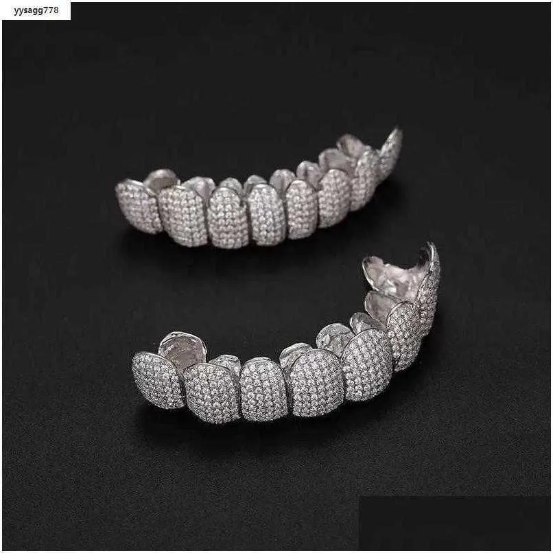Grillz Dental Grills Mouth Exclusive Customization Moissanite Teeth Iced Out Hop Sier Decorative Braces Real Dia Bg_voghion.com