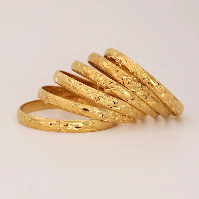 Bangle 8MM 6st batch Dubai Heren Goud Kleurrijke Ethiopische Armband Afrikaanse Sieraden Saoedi-Arabië Bruiloft Bruidscadeau 231116_voghion.com