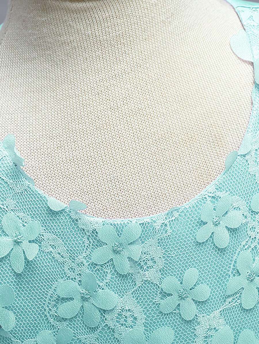 Vestido elegante sin mangas de color liso, vestido para fiesta navideña de niñas_voghion.com