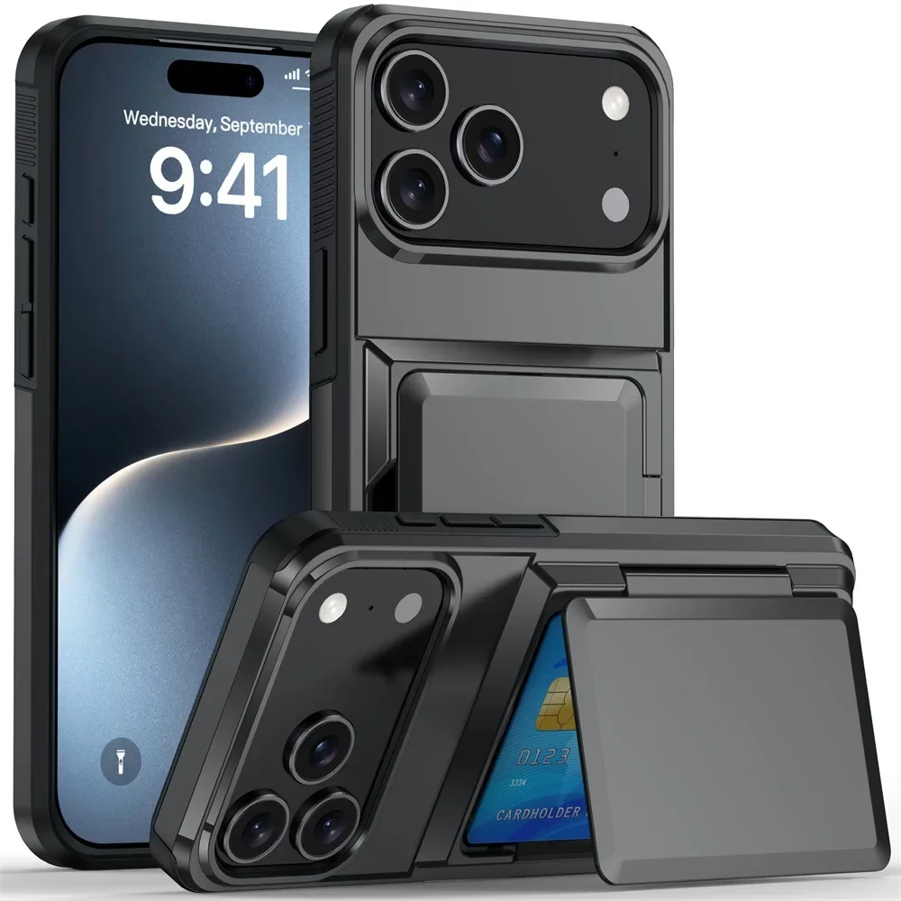 Heavy Duty Wallet Phone Case For Iphone Protective Cover_voghion.com