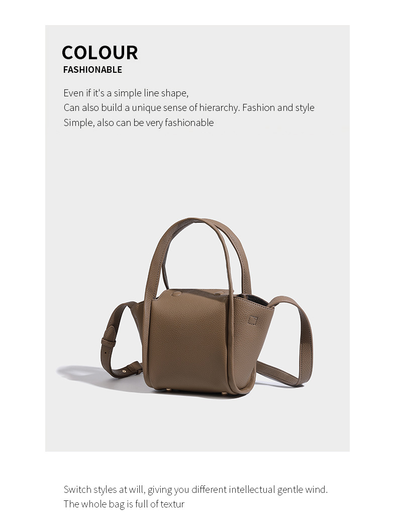 2024 Sommer Neue High-End-Textur Weiches Leder Gemüsekorb Einzigartige Handtasche, Umhängetasche mit einer Schulter_voghion.com