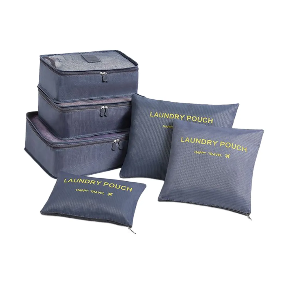 6pcs/set Travel Cases Thickening Lage Storage Bag Waterproof Foldable Space Saving For Family Vacation Skiing Camping_voghion.com
