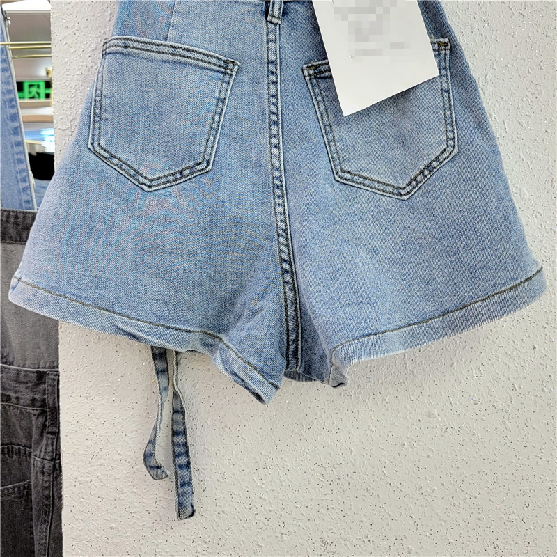 Damen-Shorts, koreanische Version, unregelmäßige Arbeitskleidung mit mehreren Taschen, A-Linien-Shorts für Damen, lockeres, weites Bein, 2024 Frühling/Sommer, neuer Jeansrock_voghion.com