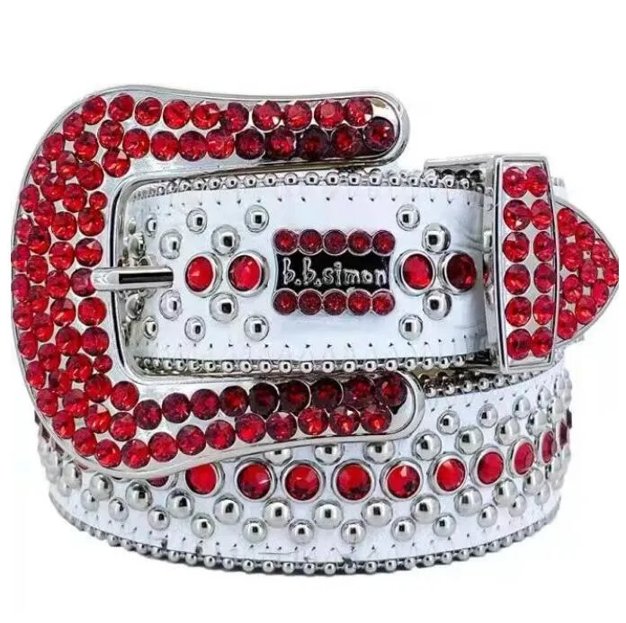 Ceinture de créateur 2022 Bb Simon Ceintures pour hommes et femmes Ceinture diamant brillante sur noir bleu blanc multicolore_voghion.com