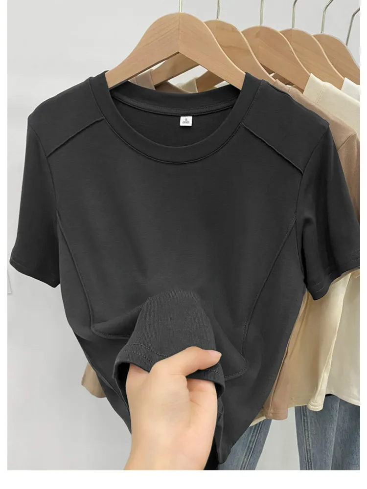T-shirt uomo a girocollo taglio aderente maniche corte_voghion.com