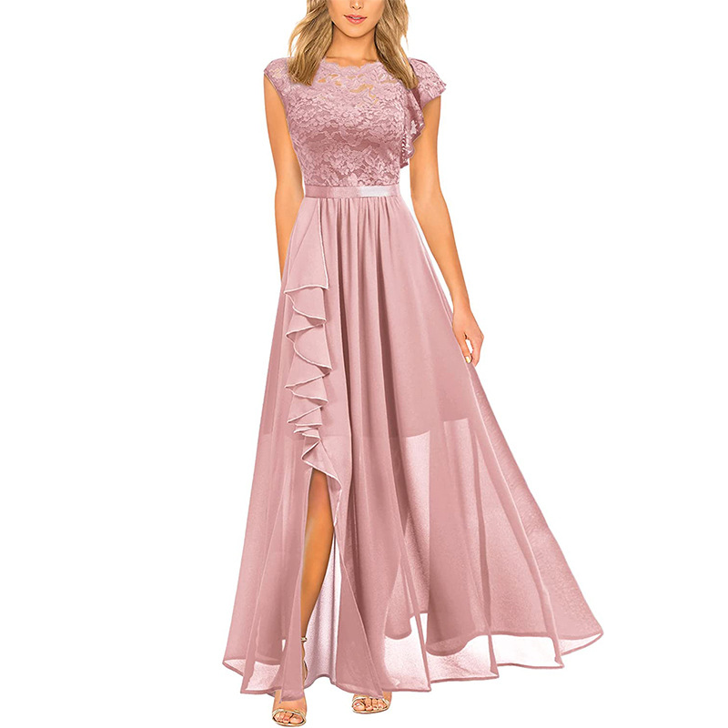 European and American hot style dress evening dress lace style high waist long skirt_voghion.com