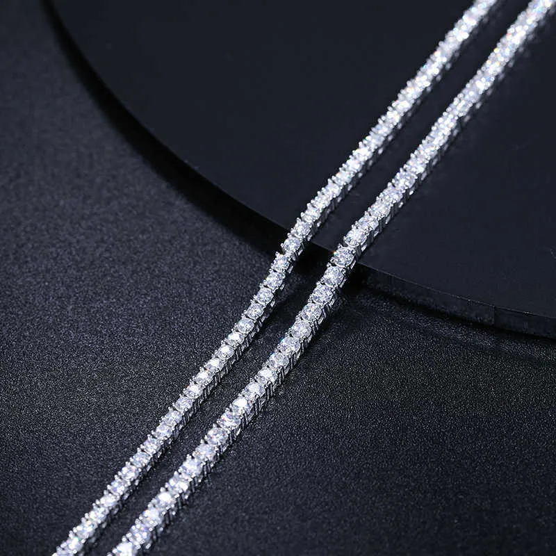 Dropshipping Pulsera 2mm 2.5mm Sterling Sier Pass Diamo Test VVS Moissanite Zincir Tenis Bilekliği Kadınlar Kızlar İçin_voghion.com