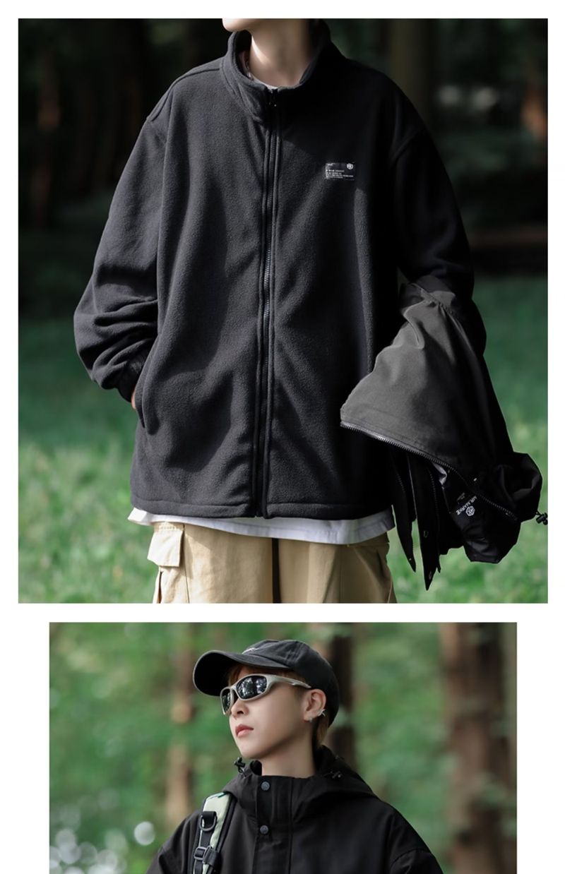 Funktionale zweiteilige Arbeit für Herren Frühling Herbst Outdoor Bergsteigen und Laden Windjacke lose lässig_voghion.com