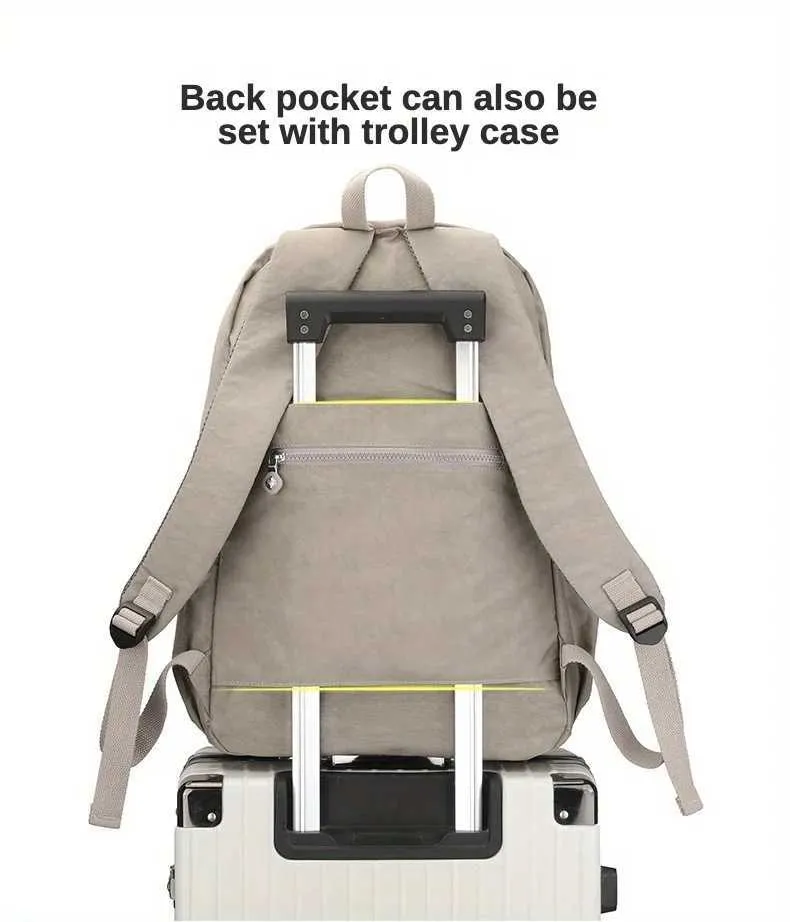 Großzügiger, wasserdichter, transparenter Laptop-Rucksack für Damen mit mehreren Taschen für die Reise, für die Uni oder die Schule C241107_voghion.com