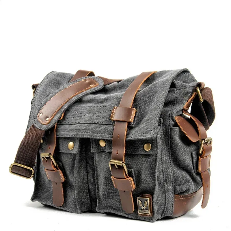 Sacoche en toile et cuir pour homme Will Smith, grand sac à bandoulière, sacoche pour ordinateur portable, sac à main de voyage 240824_voghion.com