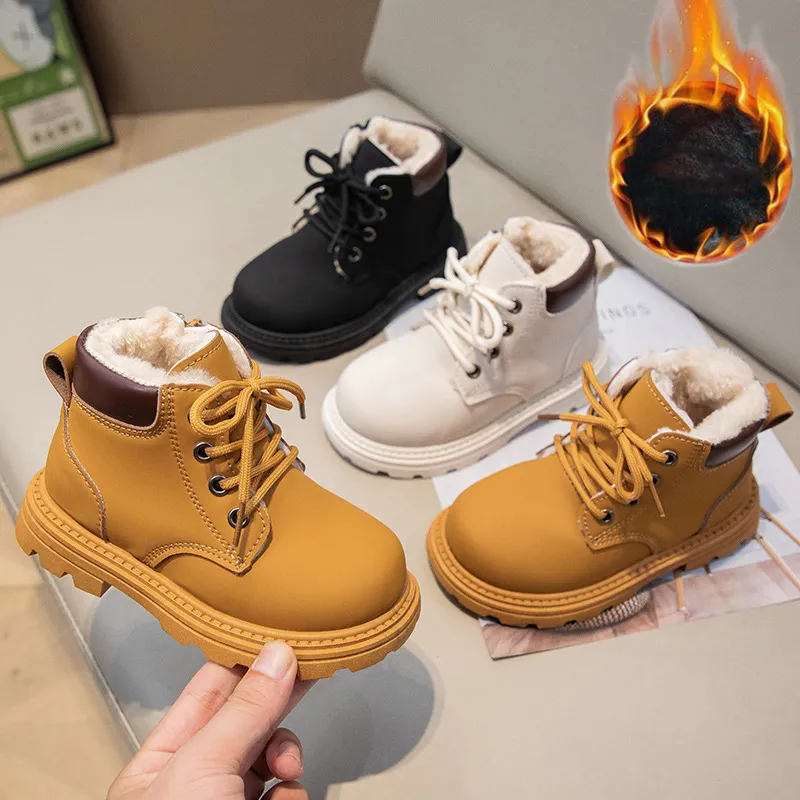 Winter Shoes Fur Girl Fashion Plush Boys Ankle Booties Happysteps Kid Baby Toddler Short Boots for Kids Girls Sizes_voghion.com