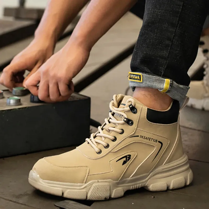 Sicherheitsschuhe für Herren mit Anti-Smash- und Pannenschutz, Arbeitsschuhe mit Stahlkappe, leicht, bequem, Sicherheitsstiefel, unzerstörbare Schuhe 240612_voghion.com