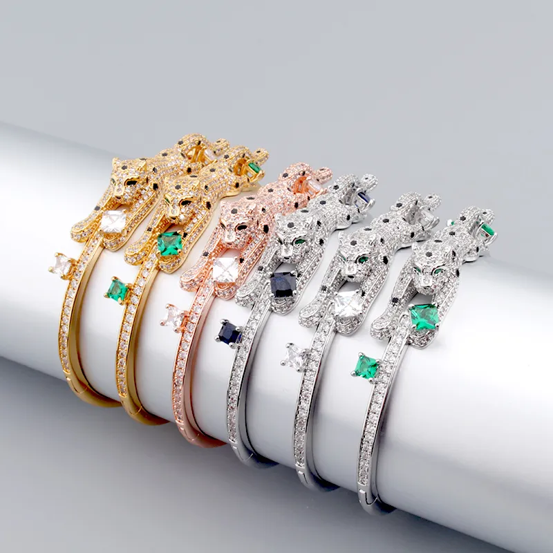 men's Leopard Designer Cuff Bracelet Bangle For Jewelry Femme Sier Set Diamond Simple Love Women Men Couple Bracelets_voghion.com