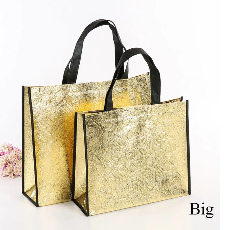 Fashion Waterproof Laser Foldable Eco Large Capacity Reusable Shopping Tote Non-woven Fabric Bag Handbag_voghion.com
