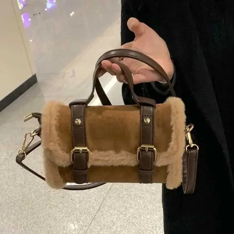 Herbst und Winter Damen Neue High-End Cambridge Einzigartiges Design Plüsch UmhängetascheMobile Tasche für FrauenC241018_voghion.com